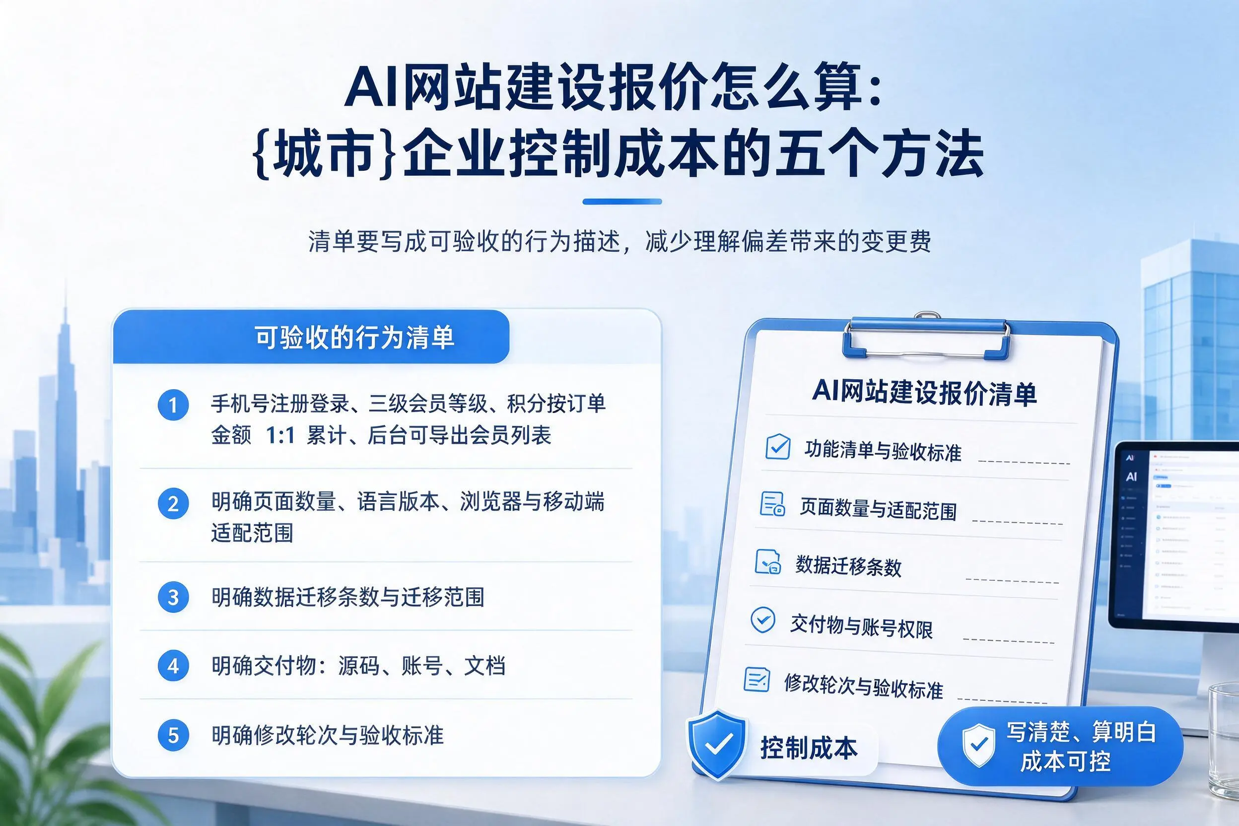 AI网站建设报价怎么算:扬州企业控制成本的五个方法